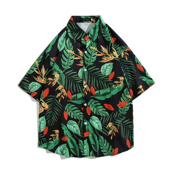Njoeus Mens Button-Down Short Sleeve Shirt Funny Printed Graphic Tropical Vacation Outfits for Men Summer Casual Beach Shirts Tops M-3XL Summer Savings Mint Green