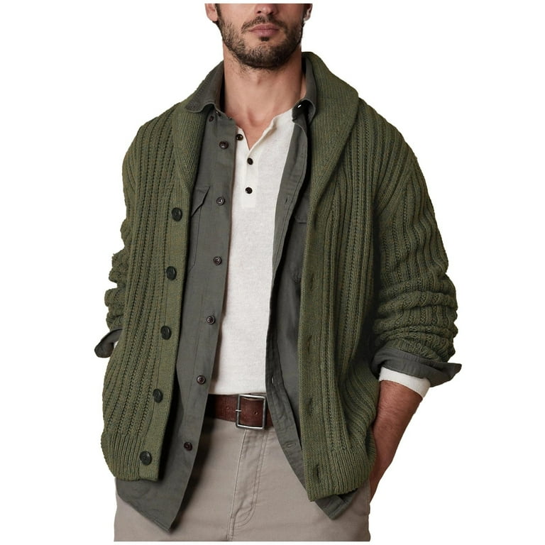Njoeus Mens Casual Cable Knitted Cardingan Sweaters Shawl Collar Slim Fits Cardigans Button Up Sweater Jacket Walmart