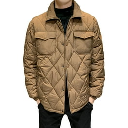 ZQUUVOU Mens Quilted Barn Jacket Male Winter Button Down