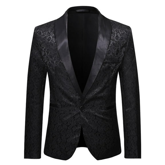 Njoeus Mens Floral Blazer Suit Jacket Dinner Party Prom Wedding Tuxedo Slim Fits Stylish Blazers