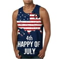 thumbnail image 1 of Njoeus Mens Graphic T-Shirts Mens Undershirts American Flag Print Tank Tops Men, Mens Big & Tall Sleeveless Graphic Tees Usa Star Stripe Patriotic T Shirt Summer Loose Vests Tees M-6Xl Work Shirts For, 1 of 4