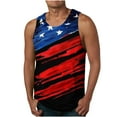 thumbnail image 1 of Njoeus Mens Graphic T-Shirts Undershirts For Men Pack American Flag Print Tank Tops Men, Mens Big & Tall Sleeveless Graphic Tees Usa Star Stripe Patriotic T Shirt Summer Loose Vests Tees M-6Xl Men Tee, 1 of 4