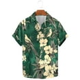 thumbnail image 1 of Njoeus Mens Hawaiian Shirts Short Sleeve Button Up Shirts - Novelty Floral Graphic T-Shirt Comfortable Casual Summer Beach Shirts - Big & Tall Sizes 3X 4X 5X Clearance Green, 1 of 5