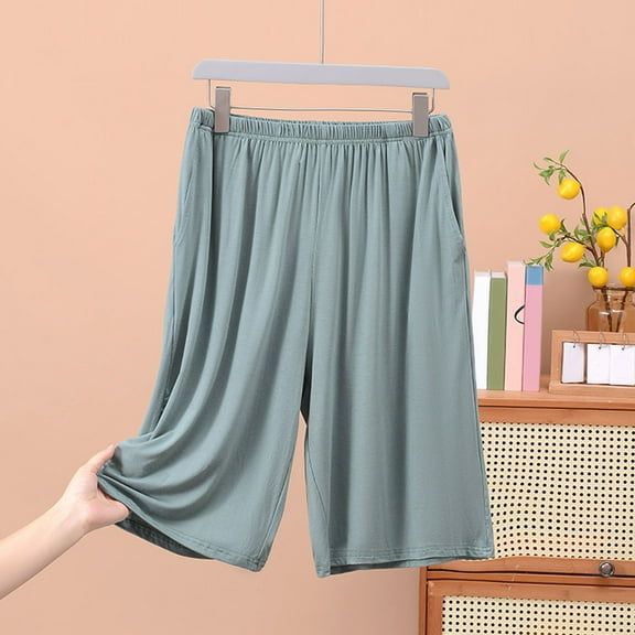 Njoeus Mens Modal Cotton Pajama Shorts Men's Sleepwear Shorts Elastic Waistband Pajama Bottom Sleep Pjs Shorts for Men Lightweight Soft Comfy Lounge Shorts with Pockets Big & Tall Sizes 3X 4X 5X