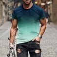 thumbnail image 1 of Njoeus Mens Muscle Tee Gym Workout T-Shirts, Men's Fashion Gradient Print Short Sleeve Shirts for Men Summer Athletic Shirt Tops M-5XL（Available in Big & Tall), 1 of 5