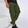 thumbnail image 1 of Njoeus Mens Pants Pants For Men Men'S Cargo Pants Lace-Up Drawstring Casual Pants Sweatpants Running Jogging Workout Summer Pants On Clearances, 1 of 6