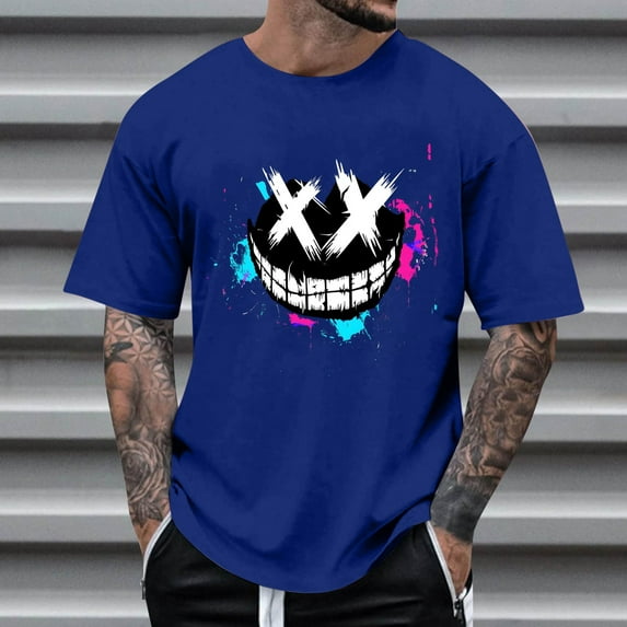 Njoeus Mens Shirts White Blouse Men'S Stylish Cool Printed Shirts Mens Short Sleeve Graphic T-Shirts Tops Men'S Novelty Graphic Tees For Men Teen Boys S-5Xl (Available In Big & Tall) Men Top Size Plus