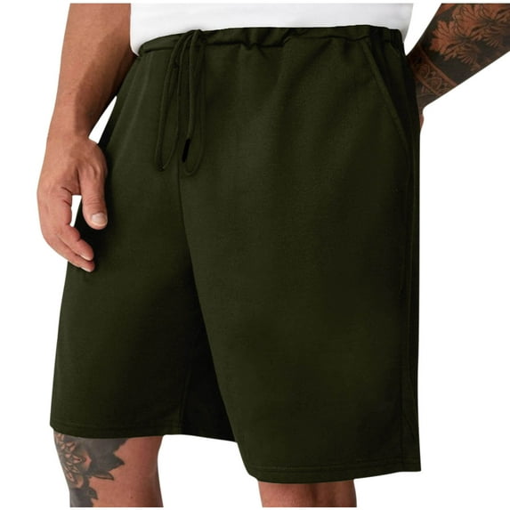 Njoeus Mens Shorts Gym Running Athletic Exercise Fitness Elastic Waist Shorts Pocket (Big & Tall Size)Cargo Shorts On Clearances