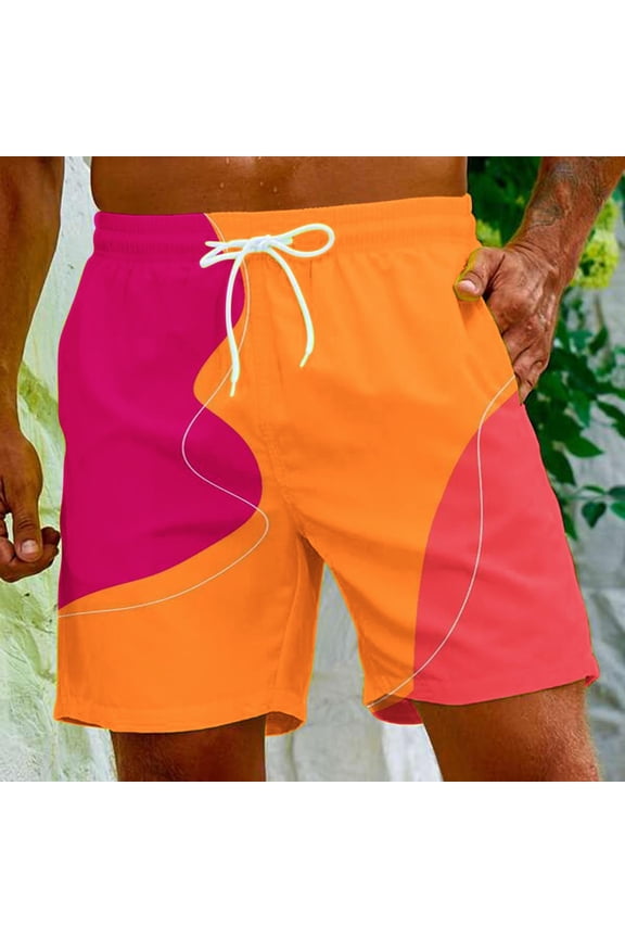 Mens Swim Trunks Color Block Bathing Suits Board Shorts for Men Swim Shorts Swimsuits Swimming Trunks Summer Casual Beach Shorts Swimwear S-5XL (Available in Big & Tall)