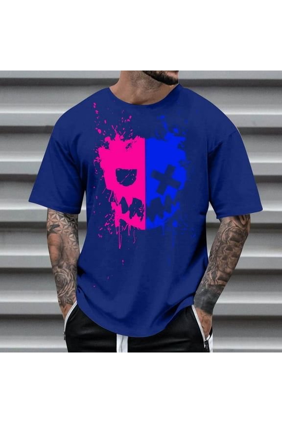Mens T-Shirts Mens T Shirts Men'S Graphic T-Shirts Mens T Shirt Funny Graphic Novelty Tees For Guys Big & Tall Casual Short Sleeve Summer T-Shirt S-5Xl Mens T-Shirts Graphic Tees Summer Savings