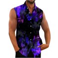 thumbnail image 1 of Njoeus Mens T-Shirts Mens T Shirts Men'S Sleeveless Hawaiian Shirt Cool Graphic Casual Button Up Beach T-Shirts Mens Big&Tall Party Top S-5Xl Plus Size Tops On Clearance, 1 of 4