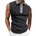 thumbnail image 1 of Njoeus Mens Undershirts Boys Shirts Men's Casual Summer Gym Workout Running Tank Tops Sleeveless T-Shirt Lapel Collar Sports Tees Blouse & Shirt Mens Muscle Tank Tops, 1 of 5