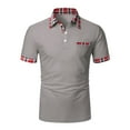 thumbnail image 1 of Njoeus Mens Undershirts Sports Shirts for Men Men Fashion Casual Business Work Dress Shirt Button Slim Fitted Summer Tops Short Sleeve T-Shirt Lapel Collar Blouse Shirts S-3Xl Oversized Tee Shirt Men, 1 of 2