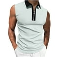 thumbnail image 1 of Njoeus Mens Undershirts Sports Shirts for Men Men's Casual Summer Gym Workout Running Tank Tops Sleeveless T-Shirt Lapel Collar Sports Tees Blouse & Shirt Mens Shirts, 1 of 5