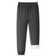 thumbnail image 1 of Njoeus Mens Winter Warm Sherpas Lined Jogger Pants Active Thermal Comfy Fleece Pants Track Pants Athletic Sweatpants for Men Big & Tall M-5XL, 1 of 8
