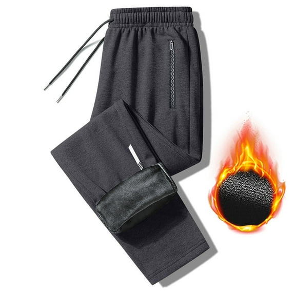 Njoeus Mens Winter Warm Sherpas Lined Swatpants Men Big & Tall Active Thermal Fleece Sweatpants Jogger Pants L-8XL (Straight Fitted)
