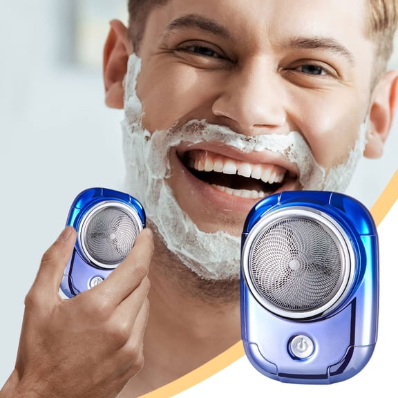 Njoeus Mini Portable Electric Shaver USB Rechargeable Delivers a Smooth Shave for Travel or Family Use (Light Blue)