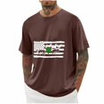 thumbnail image 1 of Njoeus Oversized Tshirts for Men, Men's American Flag T-Shirts Big & Tall Short Sleeve Graphic Tees Crew Neck Mens Usa Flag Patriotic Shirts 3X 4X 5X Brown Summer Savings, 1 of 3