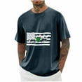 thumbnail image 1 of Njoeus Oversized Tshirts for Men, Men's American Flag T-Shirts Big & Tall Short Sleeve Graphic Tees Crew Neck Mens Usa Flag Patriotic Shirts 3X 4X 5X Navy Clearance, 1 of 3