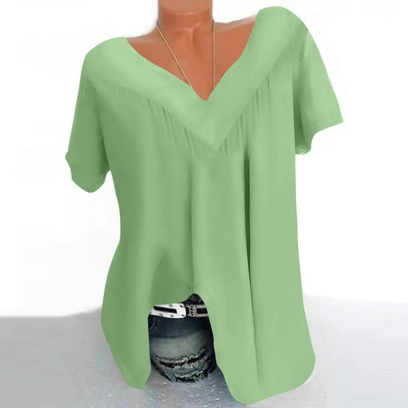 Njoeus Oversized Tshirts for Women Business Casual Tops for Women Women Plus Size Short Sleeves V-Neck Boho Print Shirt Pullover Tops Short Sleeve Blouses S-5Xl Hawaiian Shirts for Women Summer Saving