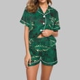 thumbnail image 1 of Njoeus Pajamas Set for Women Short Sleeve Sleepwear Notch Collar Button Down Soft Pjs Lounge Set, 1 of 4
