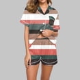 thumbnail image 1 of Njoeus Pajamas Set for Women Short Sleeve Sleepwear Notch Collar Button Down Soft Pjs Lounge Set, 1 of 4