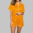 thumbnail image 1 of Njoeus Pajamas Set for Women Short Sleeve Sleepwear Notch Collar Button Down Soft Pjs Lounge Set, 1 of 4