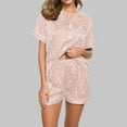 thumbnail image 1 of Njoeus Pajamas Sets For Women 2 Pice Button Up Sleepwear Summer Short Sleeve Pj Set Lounge Sets, 1 of 4