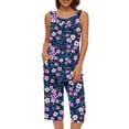 thumbnail image 1 of Njoeus Pajamas for Women Sleeveless Pjs Tank Top Capri Pants Pajama Sets Cooling Sleepwear, 1 of 7