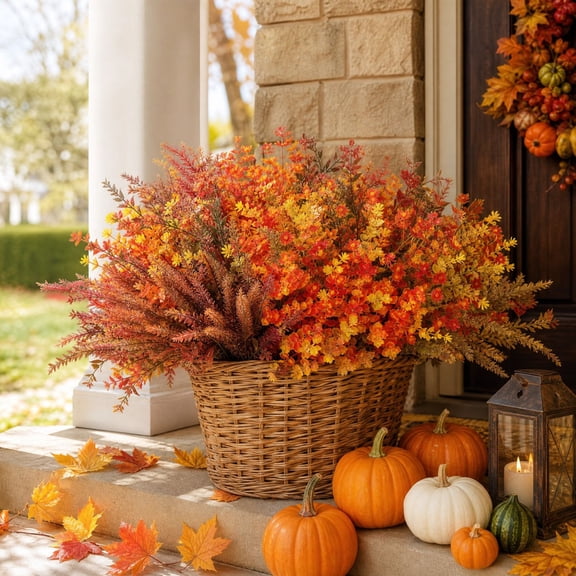 Njoeus Persian Maple Leaf Branch, Artificial Flower Stem, Thanksgiving Floral Prop with Yellow Persian Maple Design, Brings Festive Autumn Floral Charm for Home Decoration in Yellow