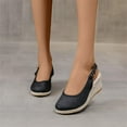 thumbnail image 1 of Njoeus Platform Wedge Sandals For Women Elastic Ankle Strap Espadrilles Closed Toe Sandals, 1 of 10