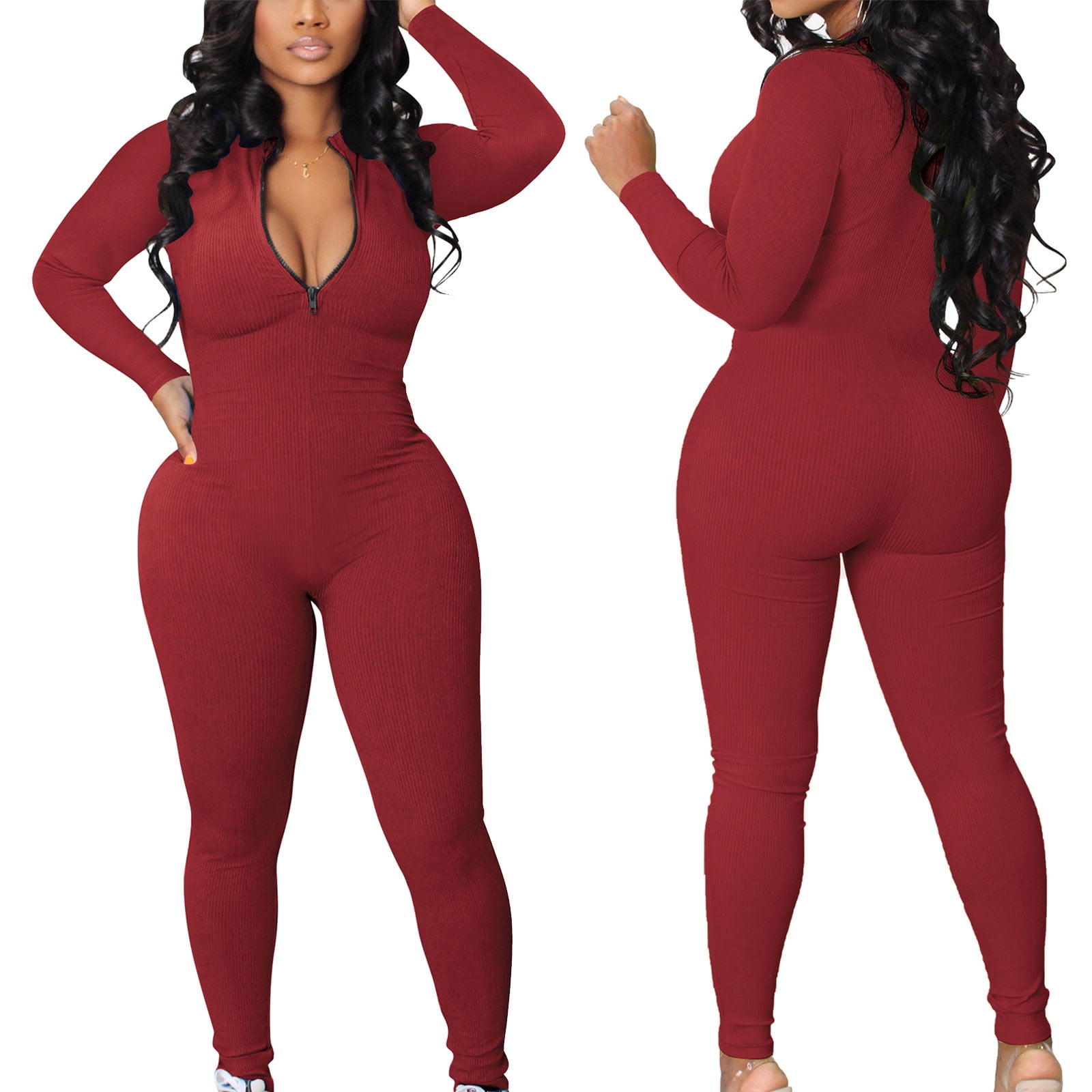 XZNGL Long Sleeve Jumpsuit for Women Womens Running Onesie Workout Rompers  One-Piece Outfits Exercise Jumpsuits Gym Yoga Long Sleeve Romper for Women