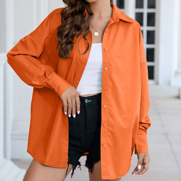 Njoeus Sequin Tops for Women, Women's Dressy Lapel Button Up Shirts for Work Office Casual Blouse Tops S-XXL