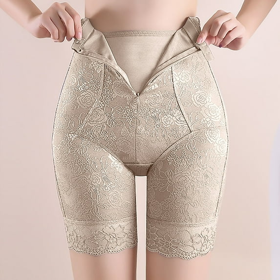 Njoeus Shapewear for Women Body Shaper Butt Lifter Panties Zipper Women High Waisted Underwear Floral Lace Control Briefs Boy Shorts,Under Shorts for Dresses
