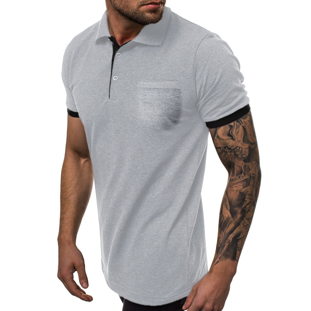 Njoeus Shirt Mens Shirts Men'S Summer Casual Patchwork Slim Short ...
