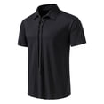 thumbnail image 1 of Njoeus Shirts For Men Golf Shirts For Men Men'S Cotton Zipper Lapel Short Sleeve Undershirts T-Shirt Casual Business Tops Shirt Black Shirts, 1 of 9