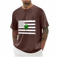 thumbnail image 1 of Njoeus Shirts for Men, Men's American Flag Patriotic T Shirt Men Short Sleeve 4Th Of July Tshirts Usa Flag Graphic Tees Shirt Mens Big & Tall Gym Tops 3X 4X 5X Brown Summer Savings, 1 of 3