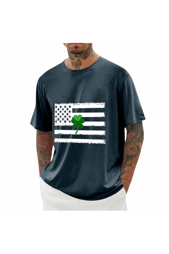 Aueoeo Shirts for Men, Men's American Flag Patriotic T Shirt Men Short Sleeve 4Th Of July Tshirts Usa Flag Graphic Tees Shirt Mens Big & Tall Gym Tops 3X 4X 5X Navy