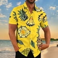 thumbnail image 1 of Njoeus Shirts for Men, T Shirts for Man Men's Hawaii T-Shirt Palm Tree Tropical Print Button Up T-Shirts Casual Short Sleeve Summer Blouse Beach Vacation Shirt Boy Shirt On Clearance, 1 of 4