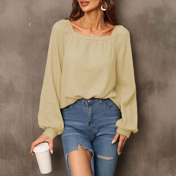 Njoeus Sport Tees, Women's Plain Long Sleeve Shirt Fashion Comfy Tunic Tops Loose Casual Tee Shirts Dressy Blouse S-XXL
