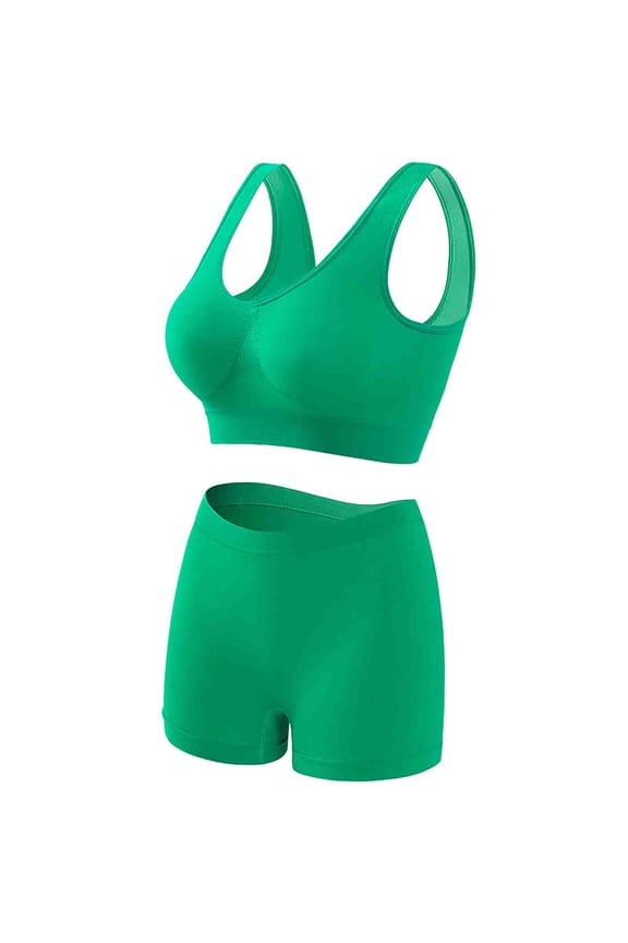 Sports Bra Black Bra Women's Wire Free Push Up Bras Seamless Comfort Breathable Wireless Sports Bra and Panty Sets for Women Underwear Set Yoga Bra