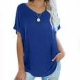 thumbnail image 1 of Njoeus Spring Tops for Women 2024, Womens Tops V Neck T Shirts Casual Short Sleeve Basic Tunic Top Ladies Loose Fitting Summer Tops Comfy Blouses Solid Color S-XXL, 1 of 8