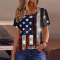 thumbnail image 1 of Njoeus Summer Outfits for Women Blouses for Women Usa Flag Graphic Tees for Women Patriotic Shirts for Women Short Sleeve Tshirts American Flag Shirts Summer Casual Tee Tops S-3Xl Vacation Outfits for, 1 of 5