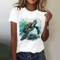 thumbnail image 1 of Njoeus Summer Outfits for Women Hawaiian Shirts for Women Women Funny Graphic Tees Casual Beach Hawaiian Shirts Women Workout T-Shirt Printed Cute Tops Summer Vacation Vintage Tshirt Trendy Blouse S-5, 1 of 4