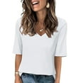 thumbnail image 1 of Njoeus Summer Tops for Women 2025 Womens Workout Tops Womens T Shirts 2025 Summer Tops Loose Short Sleeve Tee Casual Basic V Neck Tunics Cute Tops for Women S-3Xl $15 & Under Tops On Clearance, 1 of 6