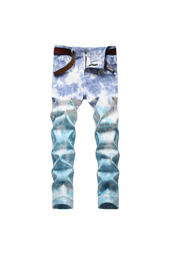 Sweatpants For Men Mens Work Pants Men'S Jeans Trendy Slim Tie-Dye Stretch Straight Denim Pants Mens Khaki Pants On Clearances