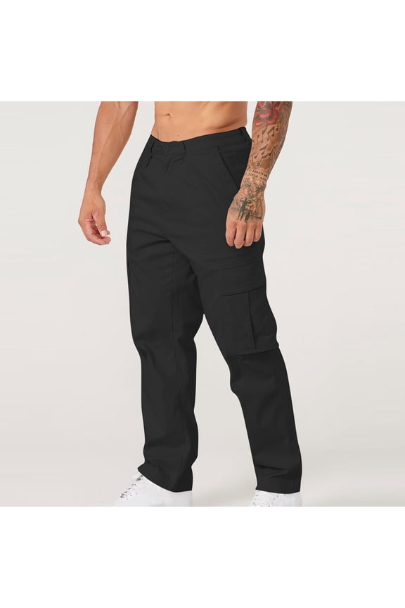 Sweatpants For Men Pants Men'S Straight Leg Cargo Pants Button Zipper With Pockets Outdoor Workout Pants Chinos Pants Khaki Pants Mens On Clearances