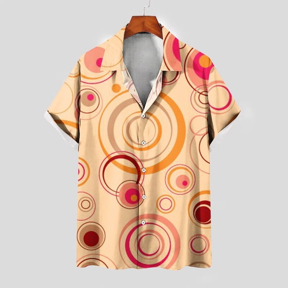 Njoeus T Shirts Men Big & Tall Tops Men's Geometric Funny Graphic Tees Hawaiian Shirt Casual Comfort Breathable Beach Shirt Short Sleeve Button Up Top Blouse for Men & Boy Short Sleeve Shirts for Men