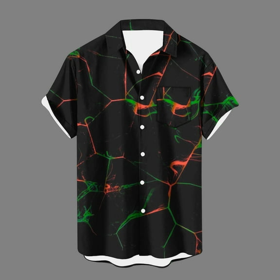 Njoeus T Shirts Men Big & Tall Tops Mens Front Pocket Hawaiian Shirts Casual Novelty Print Shirts Men Summer Tops Short Sleeve Button Up Party Beach Shirts M-3Xl Men's Tank Tops