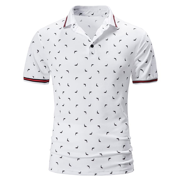 Njoeus T Shirts Men Short Sleeve Tops Men's Color Block Dress Shirt Classic Dolphin Print Short Sleeve T-Shirt Casual Summer Tees Shirts Blouse Graphic Tees